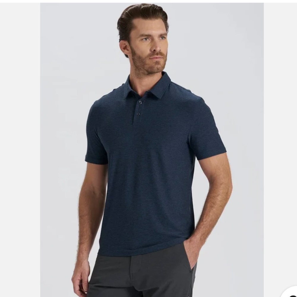 Vuori Strato Tech Polo Shirt Navy Size Large